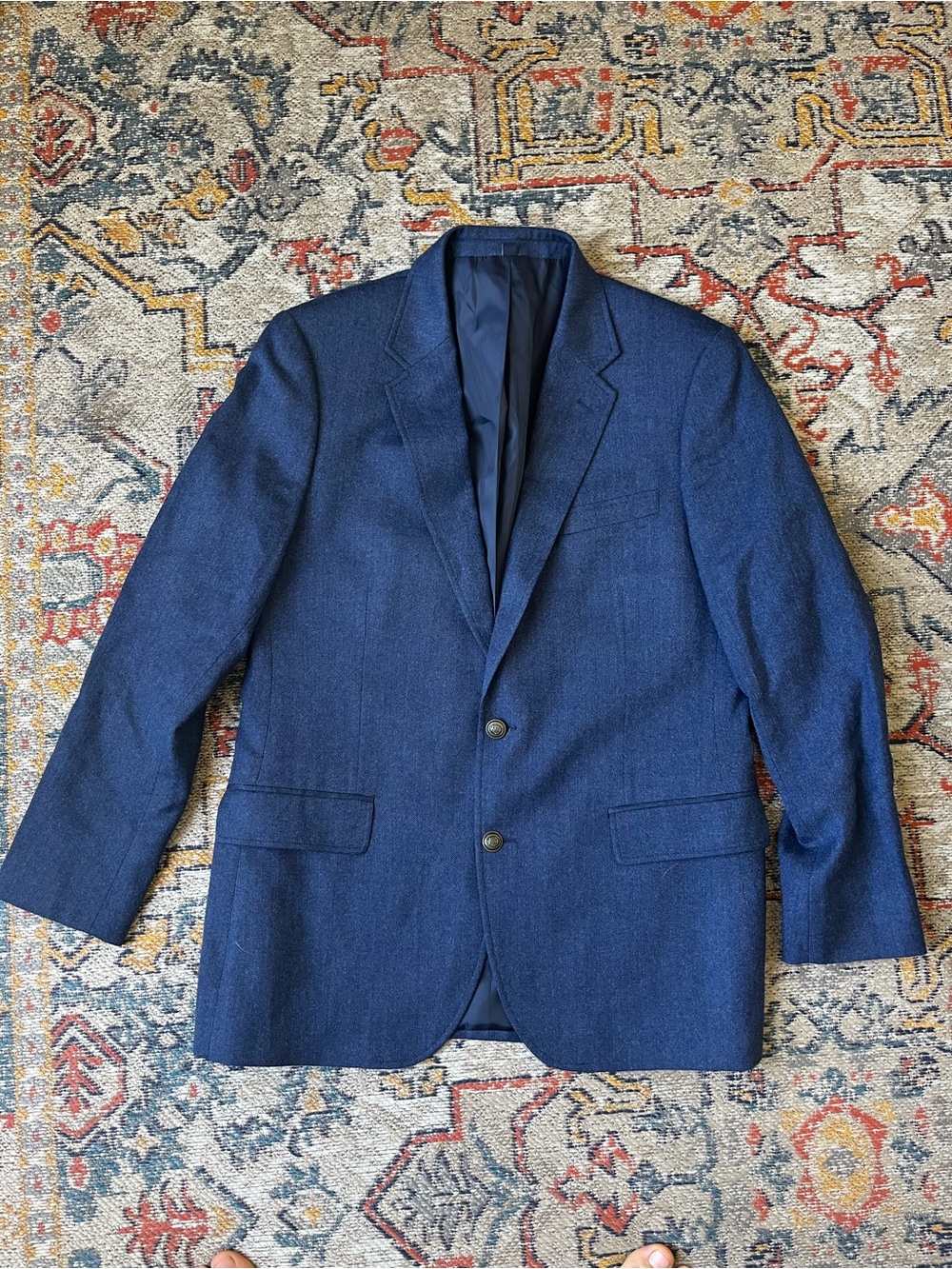 J. Crew Men's Navy Blue Two-Button Blazer 42R